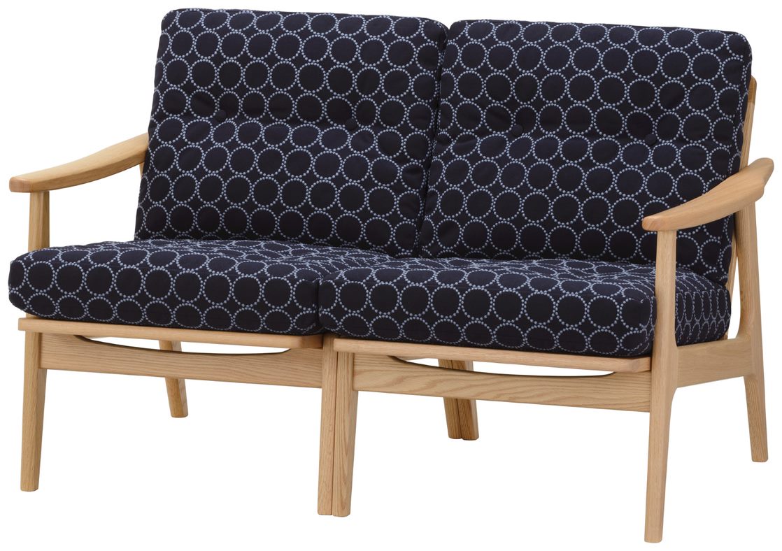 Maruni60 Maruni 60 Oak Frame Chair 2 Seater Sofa 2 Seater Love Sofa Stylish Cute Fabric Mina Perhonen Tambourine M-06