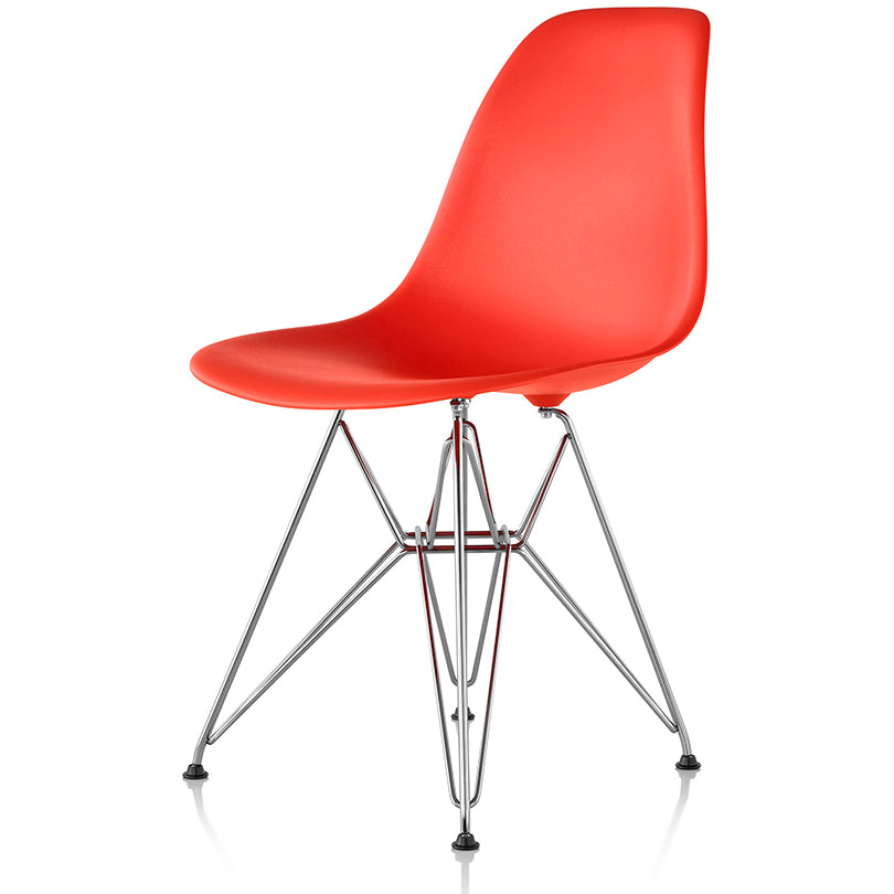 EAMES イームズ プラスティックシェルサイドチェア トリバレントクローム ワイヤーベース レッド Herman Miller ハーマンミラー