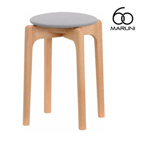 Maruni 60+ Maruni 60+ Maruni Rokumaru Plus Oak Frame Stacking Stool Stool Chair Wooden Round Stool Stylish Cute Fabric M-02