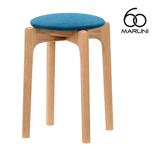 Maruni 60+ Maruni 60+ Maruni Rokumaru Plus Oak Frame Stacking Stool Stool Chair Wooden Round Stool Stylish Cute Fabric M-02