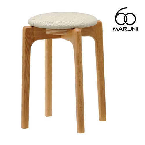 Maruni 60+ Maruni 60+ Maruni Rokumaru Plus Oak Frame Stacking Stool Stool Chair Wooden Round Stool Stylish Cute Fabric M-02