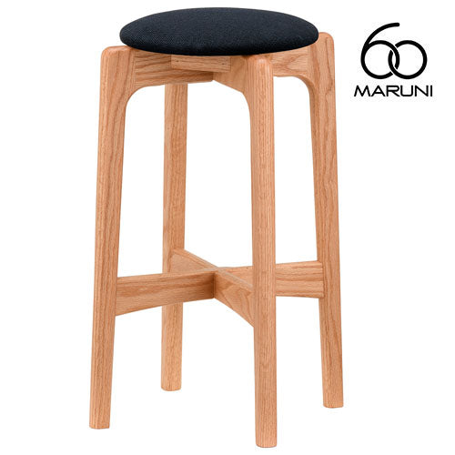 Maruni 60+ Maruni 60+ Maruni Rokumaru Plus Oak High Stool 58 Stool Counter Chair Chair Wooden Round Stool Stylish Cute Fabric M-02