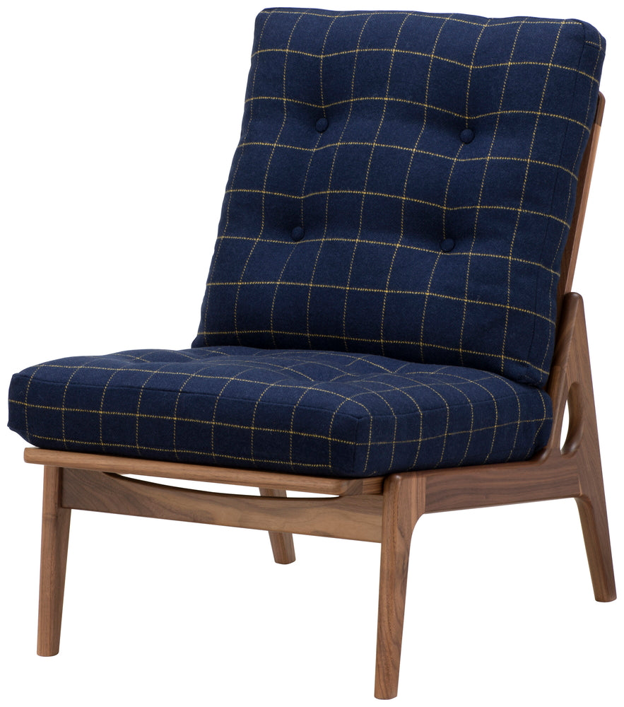 Maruni60 Walnut Frame Armless High Back Armless Chair 1 Seater Single Sofa Fabric M-02