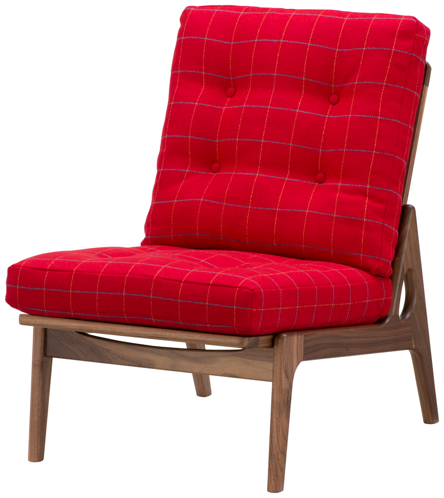Maruni60 Walnut Frame Armless High Back Armless Chair 1 Seater Single Sofa Fabric M-02