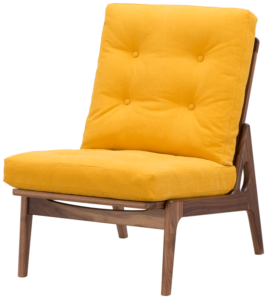 Maruni60 Walnut Frame Armless High Back Armless Chair 1 Seater Single Sofa Fabric M-02