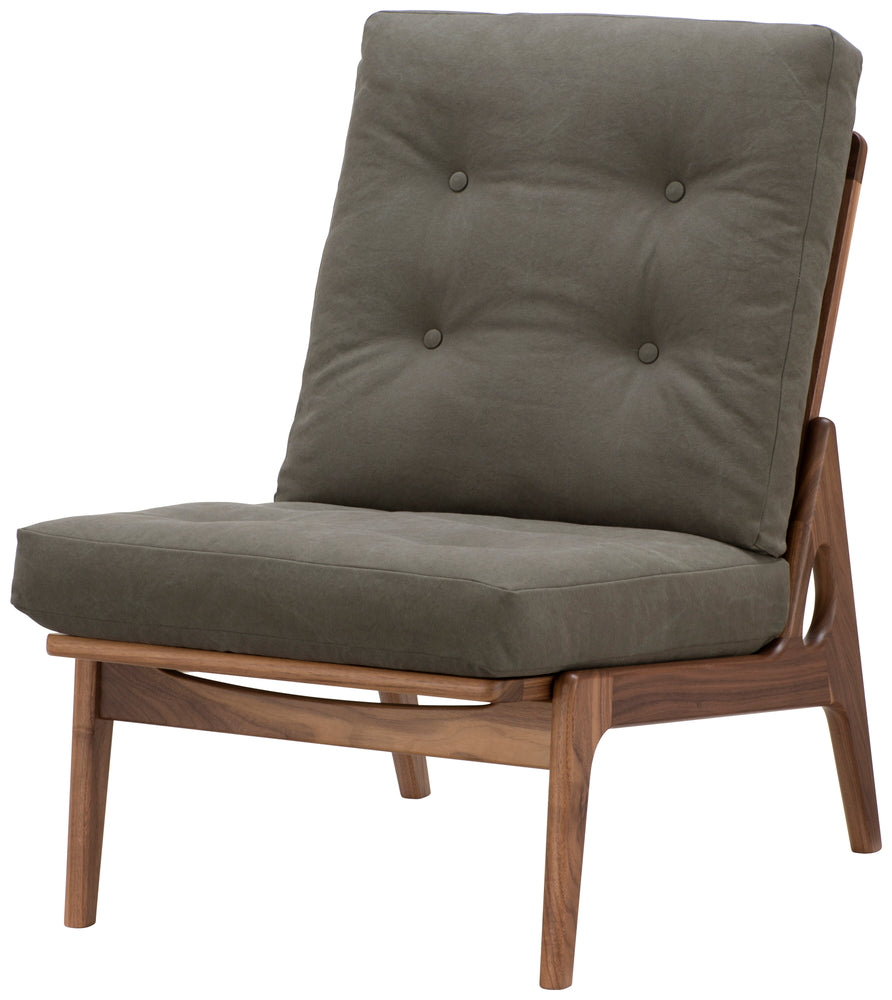 Maruni60 Walnut Frame Armless High Back Armless Chair 1 Seater Single Sofa Fabric M-02