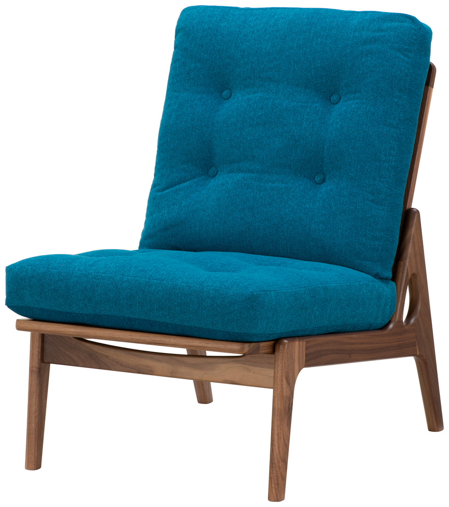 Maruni60 Walnut Frame Armless High Back Armless Chair 1 Seater Single Sofa Fabric M-02