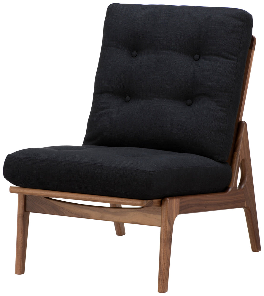 Maruni60 Walnut Frame Armless High Back Armless Chair 1 Seater Single Sofa Fabric M-02