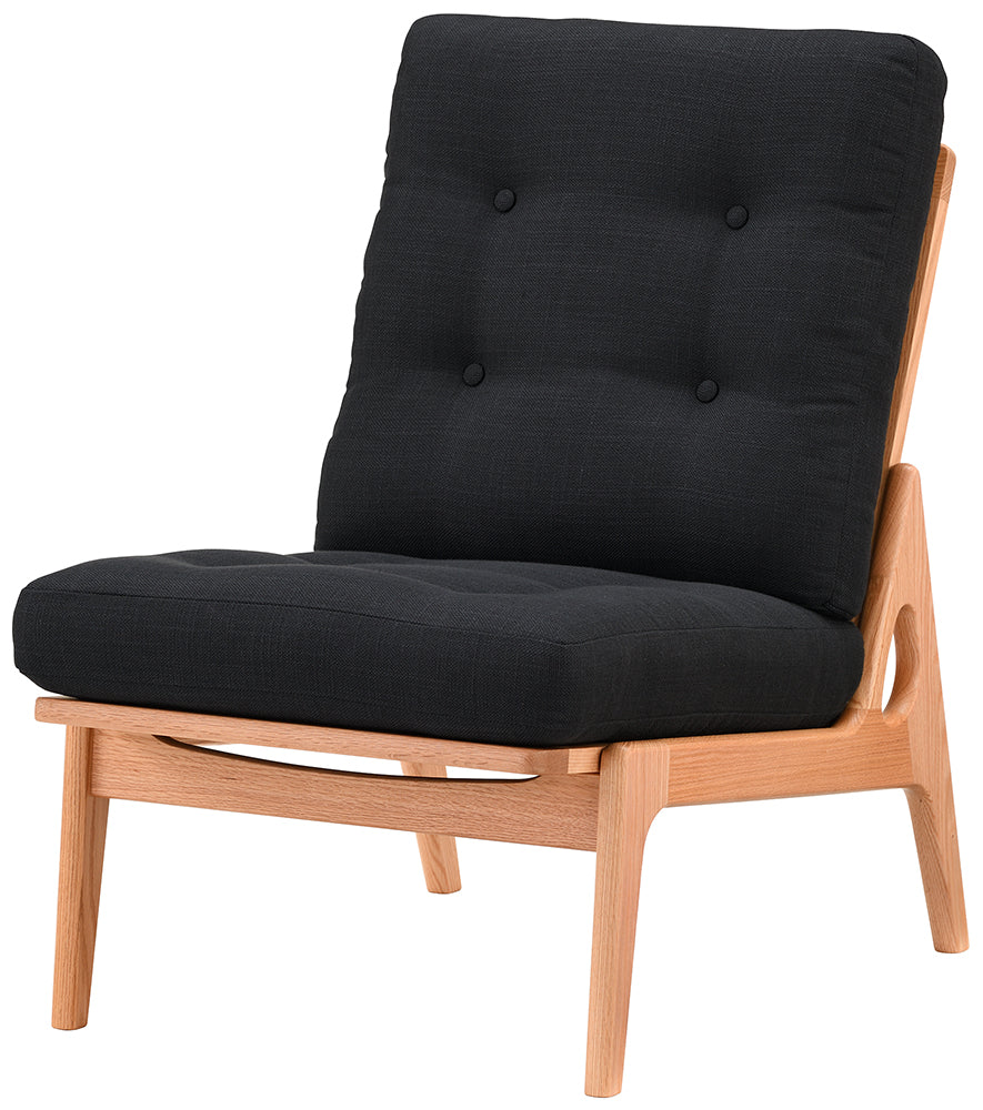 Maruni60 Oak frame, armless, high back, armless chair, 1 seater, single sofa, fabric, M-02
