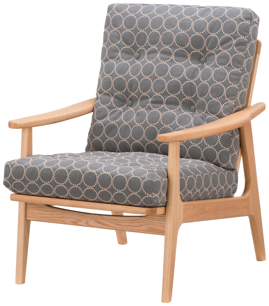 Maruni60 Oak Frame High Back Armchair 1 Seater Single Sofa Fabric Mina Perhonen Tambourine M0-6