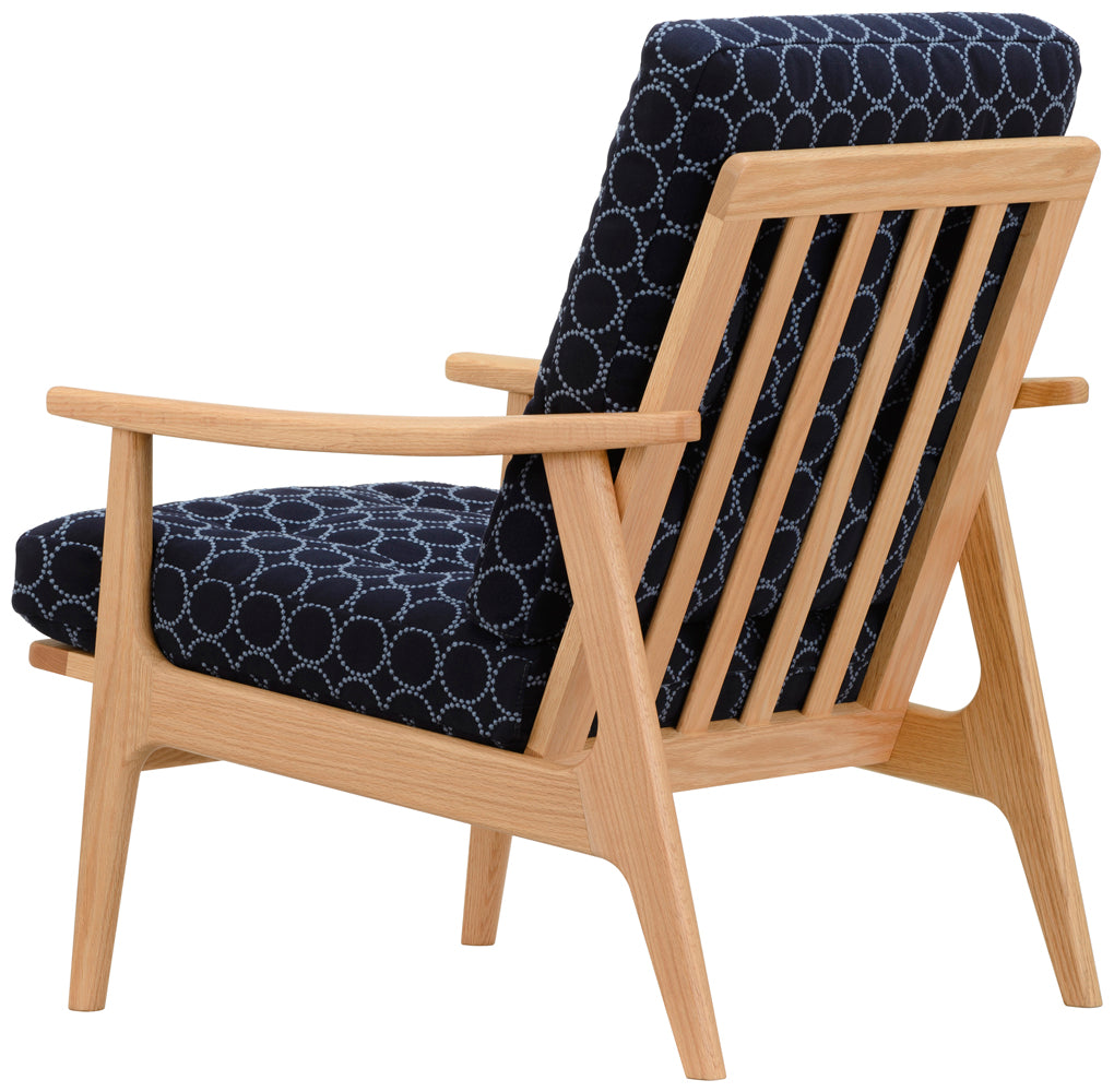 Maruni60 Oak Frame High Back Armchair 1 Seater Single Sofa Fabric Mina Perhonen Tambourine M0-6