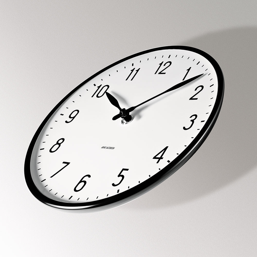 ARNE JACOBSEN Wall Clock Station Wall Clock Wall Clock Clock Stylish Cute Scandinavian Black