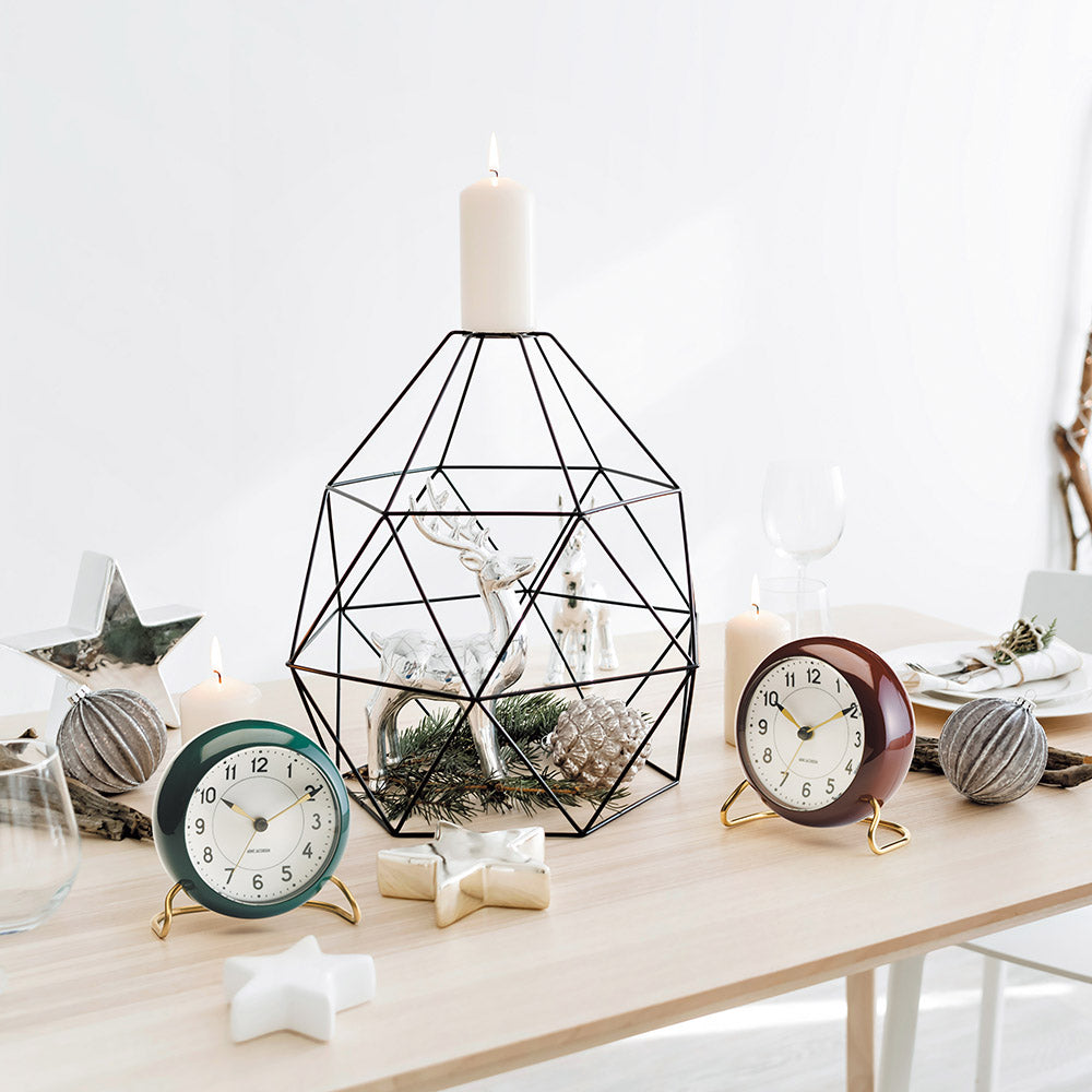 ARNE JACOBSEN TABLE CLOCK STATION 43677 Table Clock Station Table Clock Clock Stylish Cute Nordic White x Green