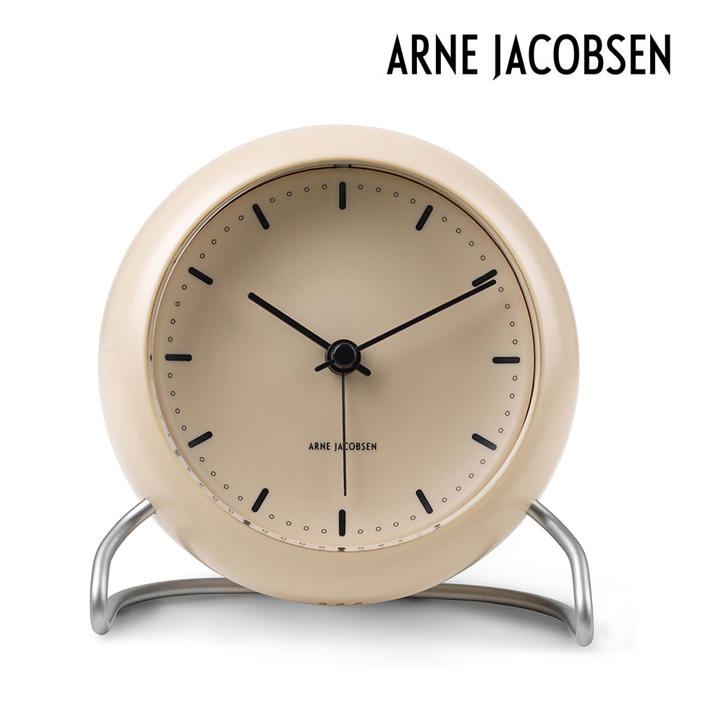 ARNE JACOBSEN TABLE CLOCK CITY HALL SANDY BEIGE 43693 Table clock, table clock, clock, stylish, cute, Nordic, sandy beige