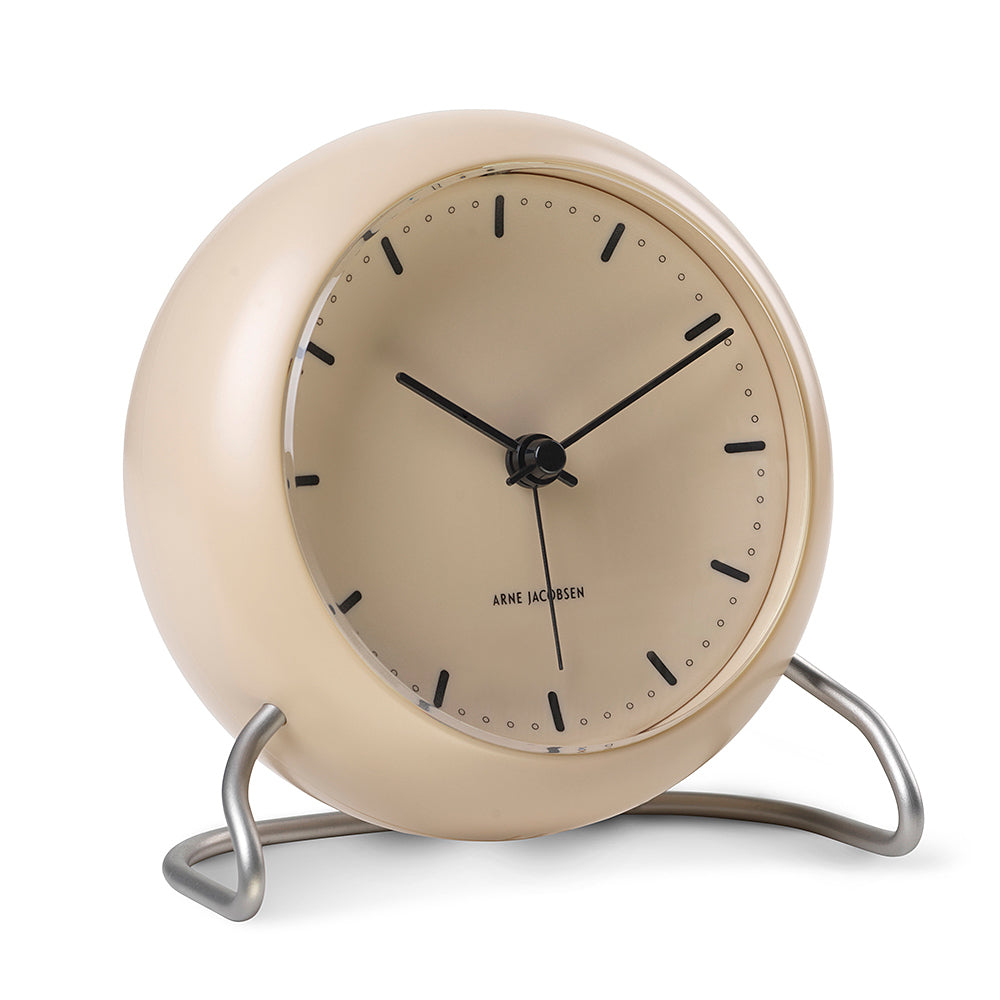 ARNE JACOBSEN TABLE CLOCK CITY HALL SANDY BEIGE 43693 Table clock, table clock, clock, stylish, cute, Nordic, sandy beige