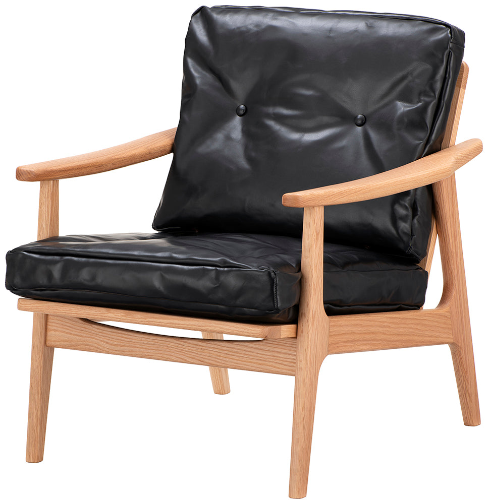 Maruni60 Oak Frame Chair 1 Seater Single Sofa Oil Leather L-01