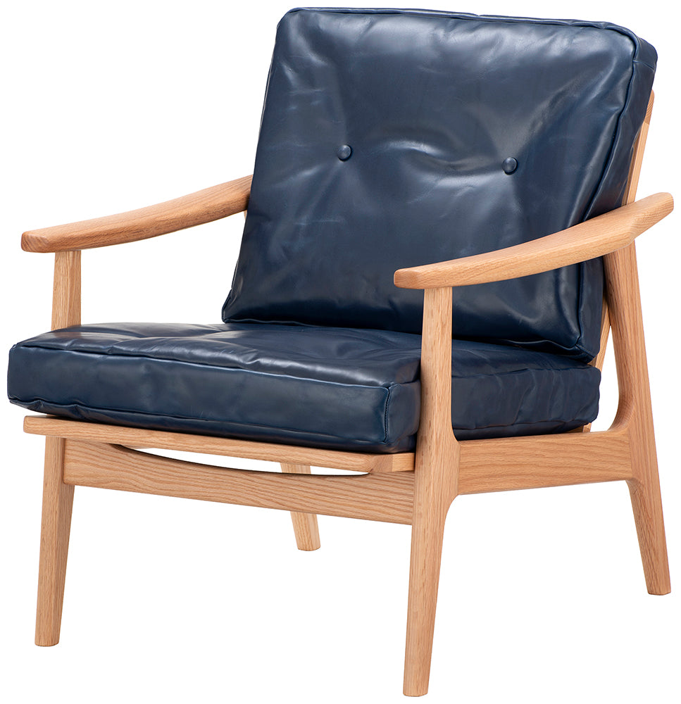 Maruni60 Oak Frame Chair 1 Seater Single Sofa Oil Leather L-01