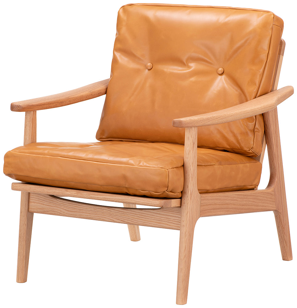 Maruni60 Oak Frame Chair 1 Seater Single Sofa Oil Leather L-01