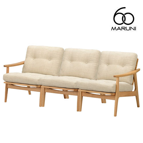 Maruni60 Maruni60 Oak Frame Chair 3 Seater Sofa 3 Seater Triple Sofa Stylish Cute Fabric M-02