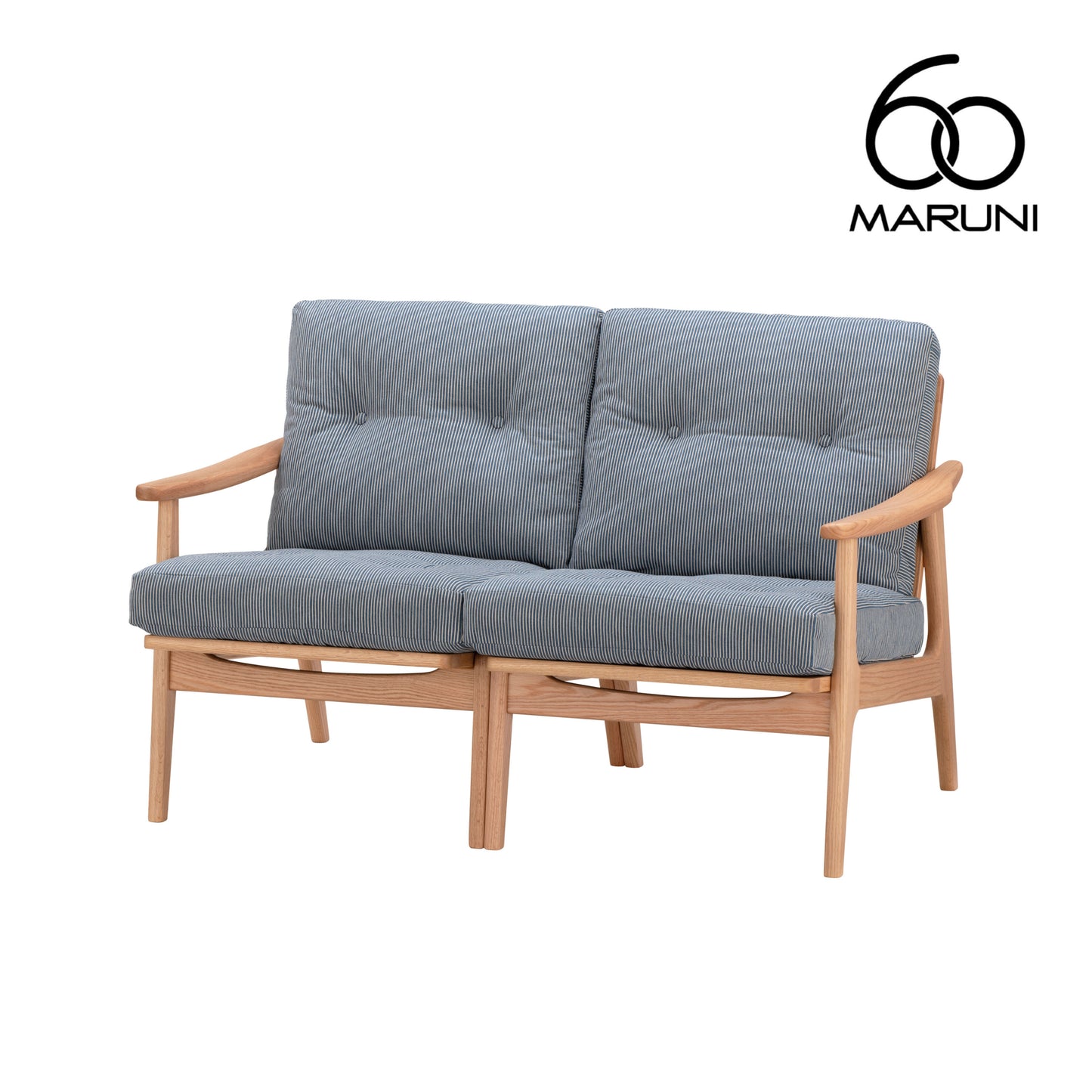 Maruni60 Maruni60 Oak Frame Chair 2 Seater Sofa 2 Seater Love Sofa Stylish Cute Fabric M-01