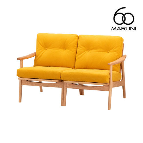 Maruni60 Maruni60 Oak Frame Chair 2 Seater Sofa 2 Seater Love Sofa Stylish Cute Fabric M-02