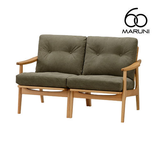 Maruni60 Maruni60 Oak Frame Chair 2 Seater Sofa 2 Seater Love Sofa Stylish Cute Fabric M-02