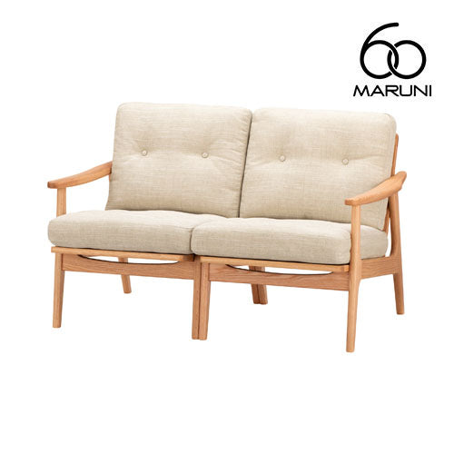 Maruni60 Maruni60 Oak Frame Chair 2 Seater Sofa 2 Seater Love Sofa Stylish Cute Fabric M-02