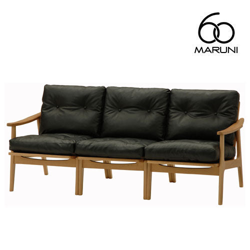 Maruni 60 Maruni 60 Oak Frame Chair 3 Seater Sofa 3 Seater Triple Sofa Stylish Cute Zeracoat Vinyl Leather