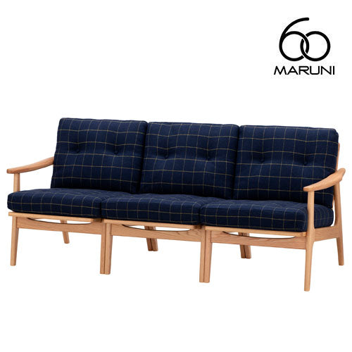 Maruni60 Maruni60 Oak Frame Chair 3 Seater Sofa 3 Seater Triple Sofa Stylish Cute Fabric M-02