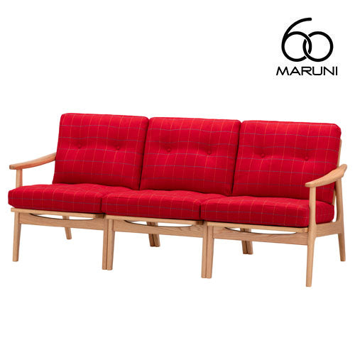 Maruni60 Maruni60 Oak Frame Chair 3 Seater Sofa 3 Seater Triple Sofa Stylish Cute Fabric M-02
