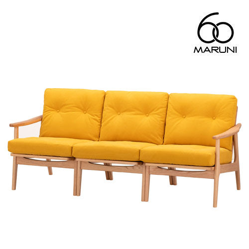 Maruni60 Maruni60 Oak Frame Chair 3 Seater Sofa 3 Seater Triple Sofa Stylish Cute Fabric M-02