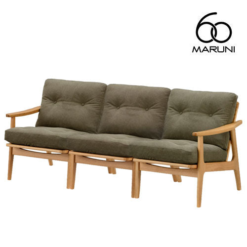 Maruni60 Maruni60 Oak Frame Chair 3 Seater Sofa 3 Seater Triple Sofa Stylish Cute Fabric M-02