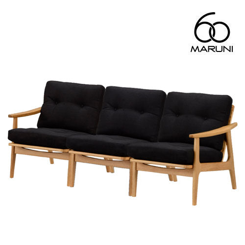 Maruni60 Maruni60 Oak Frame Chair 3 Seater Sofa 3 Seater Triple Sofa Stylish Cute Fabric M-02