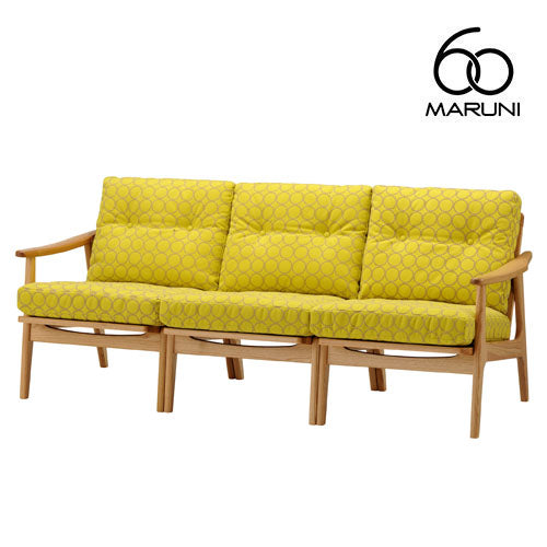Maruni60 Maruni 60 Oak Frame Chair 3 Seater Sofa 3 Seater Triple Sofa Stylish Cute Fabric Mina Perhonen Tambourine M-06