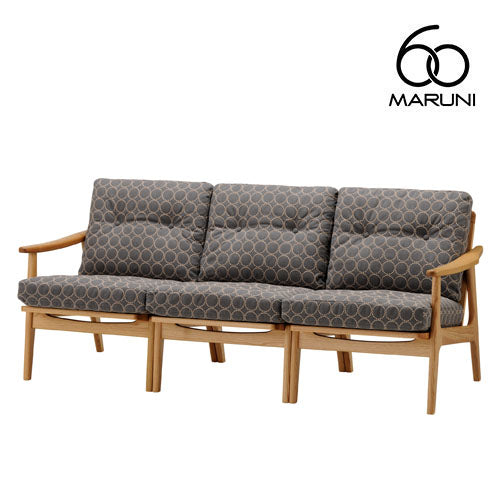 Maruni60 Maruni 60 Oak Frame Chair 3 Seater Sofa 3 Seater Triple Sofa Stylish Cute Fabric Mina Perhonen Tambourine M-06