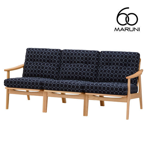 Maruni60 Maruni 60 Oak Frame Chair 3 Seater Sofa 3 Seater Triple Sofa Stylish Cute Fabric Mina Perhonen Tambourine M-06