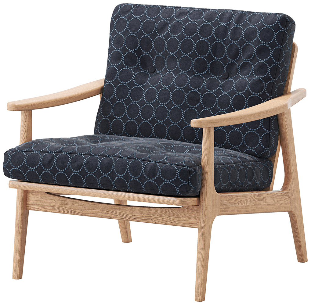 Maruni 60+ Maruni 60+ Maruni Rokumaru Plus Oak Frame Wide 1 Seater 1-seater Sofa Fabric M-06 Sofa Mina Perhonen dop-tambourine