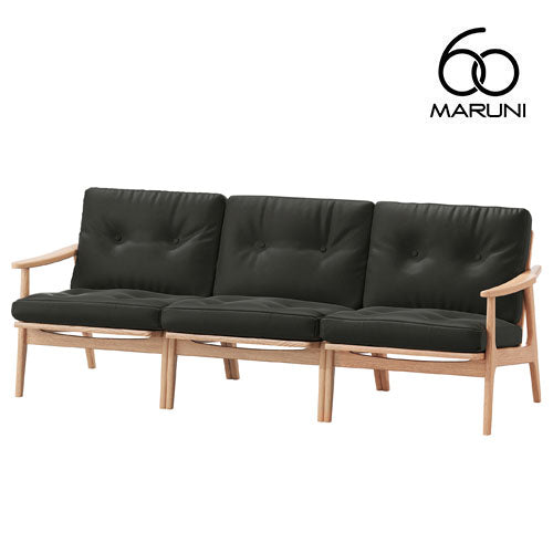 Maruni 60 Maruni 60 Oak Frame Chair Wide 3 Seater Sofa 3 Seater Triple Sofa Stylish Cute Zeracoat Vinyl Leather