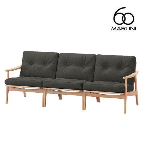 Maruni60 Maruni60 Oak Frame Chair Wide 3 Seater Sofa 3 Seater Triple Sofa Stylish Cute Fabric M-01