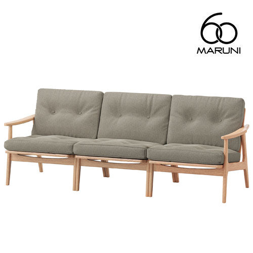 Maruni60 Maruni60 Oak Frame Chair Wide 3 Seater Sofa 3 Seater Triple Sofa Stylish Cute Fabric M-01