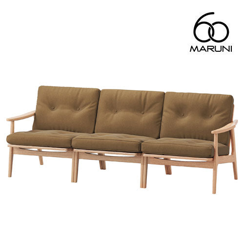 Maruni60 Maruni60 Oak Frame Chair Wide 3 Seater Sofa 3 Seater Triple Sofa Stylish Cute Fabric M-03