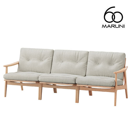 Maruni60 Maruni60 Oak Frame Chair Wide 3 Seater Sofa 3 Seater Triple Sofa Stylish Cute Fabric M-03