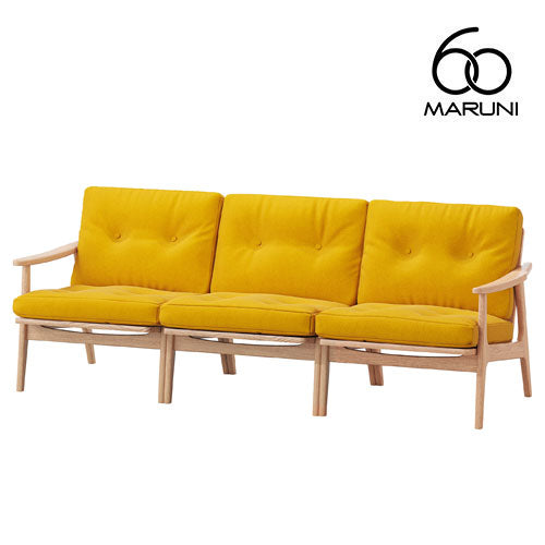Maruni60 Maruni60 Oak Frame Chair Wide 3 Seater Sofa 3 Seater Triple Sofa Stylish Cute Fabric M-03