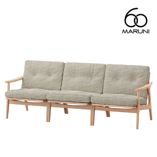 Maruni60 Maruni60 Oak Frame Chair Wide 3 Seater Sofa 3 Seater Triple Sofa Stylish Cute Fabric M-04