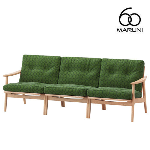 Maruni60 Maruni 60 Oak Frame Chair Wide 3 Seater Sofa 3 Seater Triple Sofa Stylish Cute Fabric Mina Perhonen Tambourine M-06