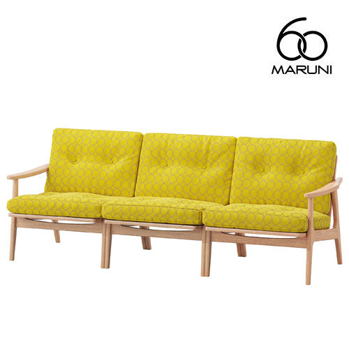 Maruni60 Maruni 60 Oak Frame Chair Wide 3 Seater Sofa 3 Seater Triple Sofa Stylish Cute Fabric Mina Perhonen Tambourine M-06