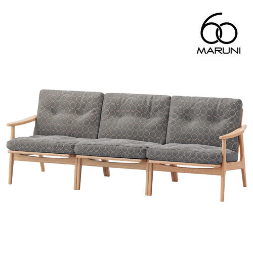 Maruni60 Maruni 60 Oak Frame Chair Wide 3 Seater Sofa 3 Seater Triple Sofa Stylish Cute Fabric Mina Perhonen Tambourine M-06