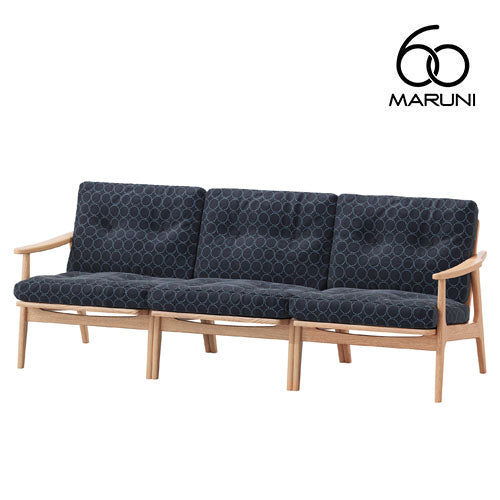 Maruni60 Maruni 60 Oak Frame Chair Wide 3 Seater Sofa 3 Seater Triple Sofa Stylish Cute Fabric Mina Perhonen Tambourine M-06
