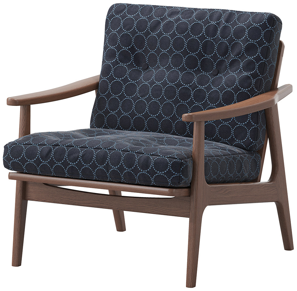 Maruni 60+ maruni60+ Maruni Rokumaru Plus Walnut Frame Wide 1 Seater 1 Seater Sofa Fabric M-06 Sofa Mina Perhonen dop-tambourine