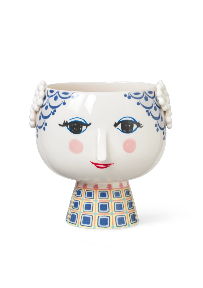 BJORN WIINBLAD ビヨンヴィンブラッド EVA エヴァ フラワーポット ブルー 北欧 デンマーク 花器 花瓶 磁器 インテリア